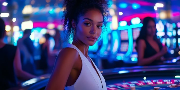 Live blackjack table at result lotto with professional dealer and HD camera setup